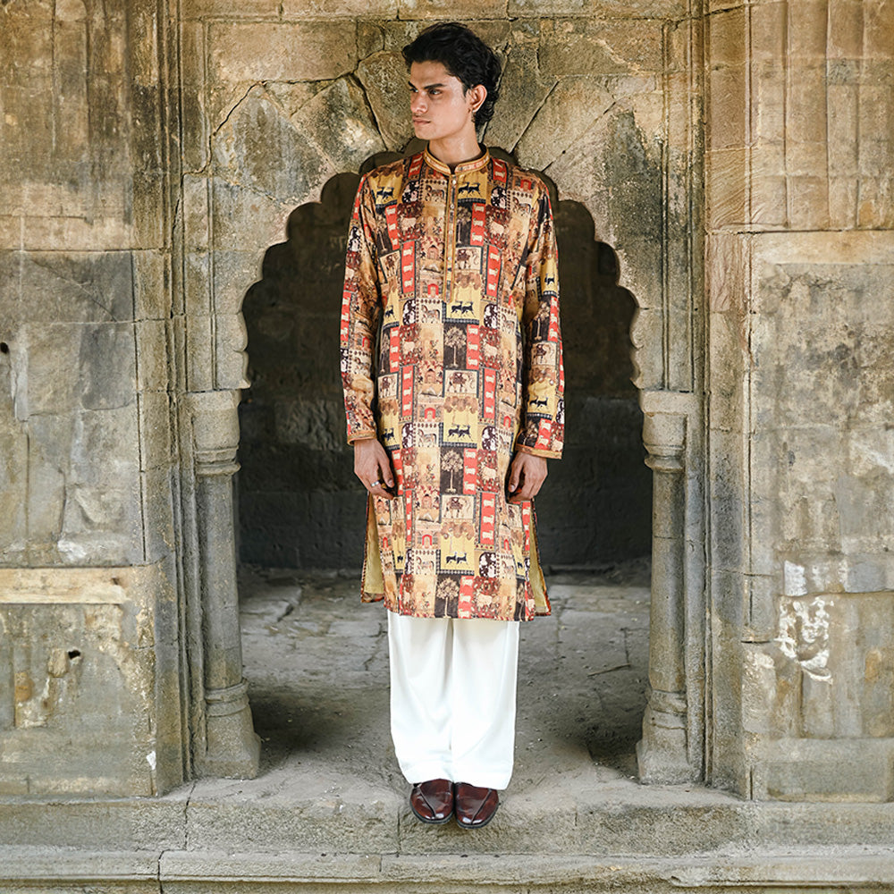 Rust Heritage Mosaic Kurta