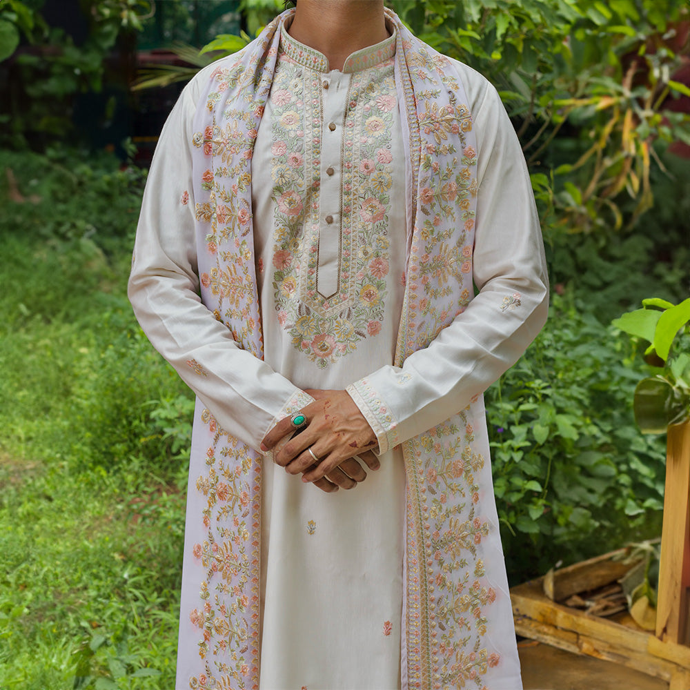Blush Garden Embroidered Kurta Set