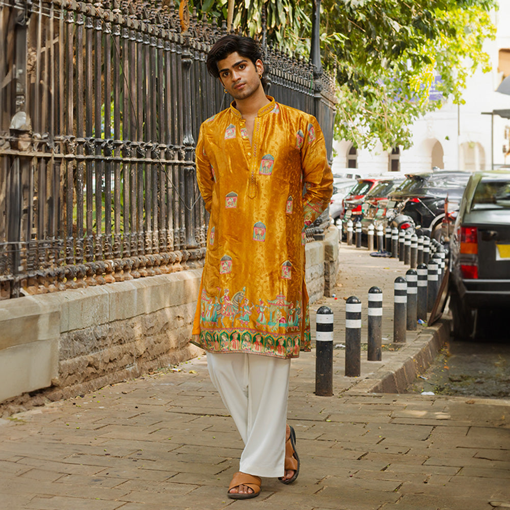 Golden Pichwai Grace Kurta