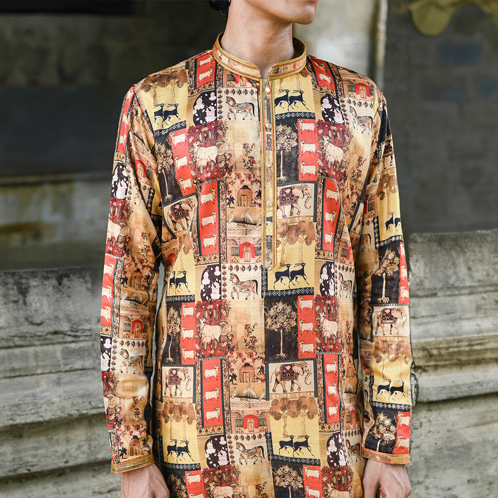 Rust Heritage Mosaic Kurta