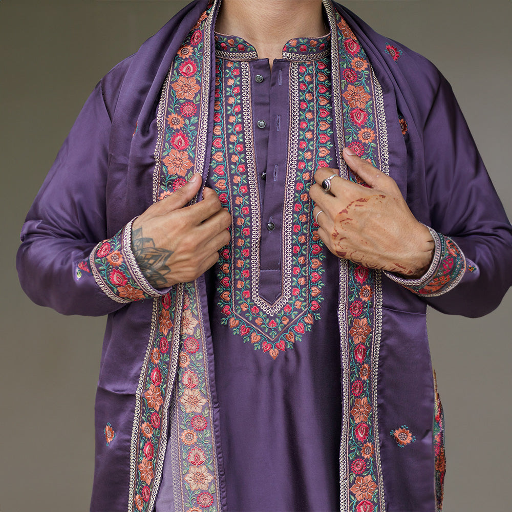 Royal Mauve Floral Ensemble