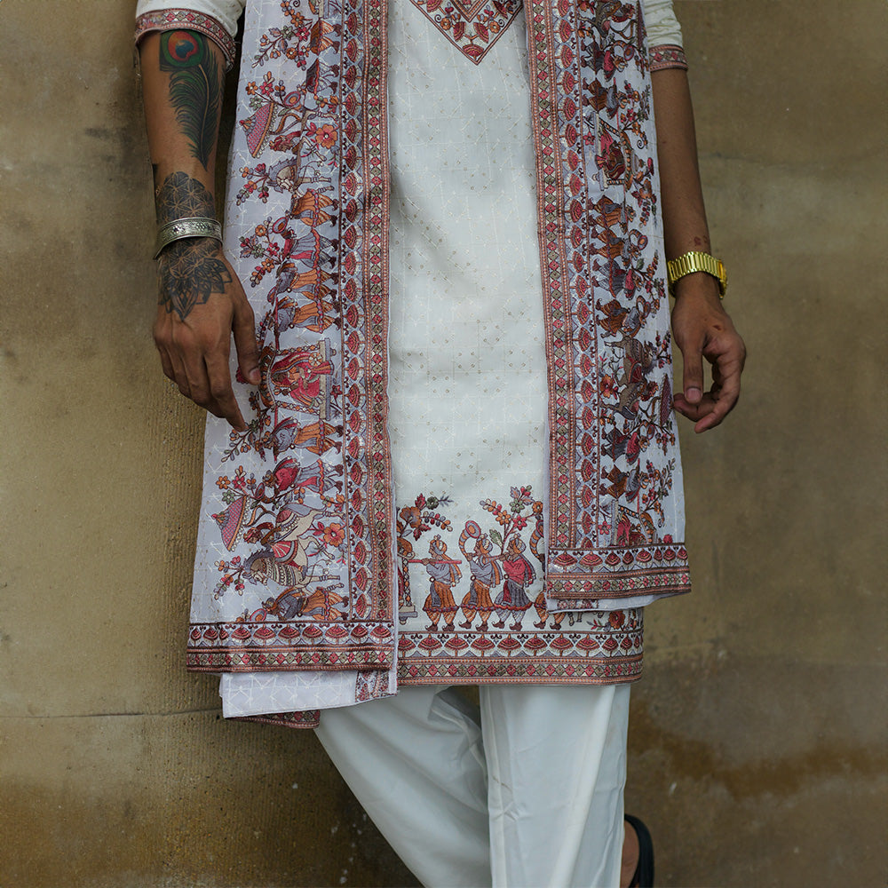 Ivory Vine Embroidered Kurta Set