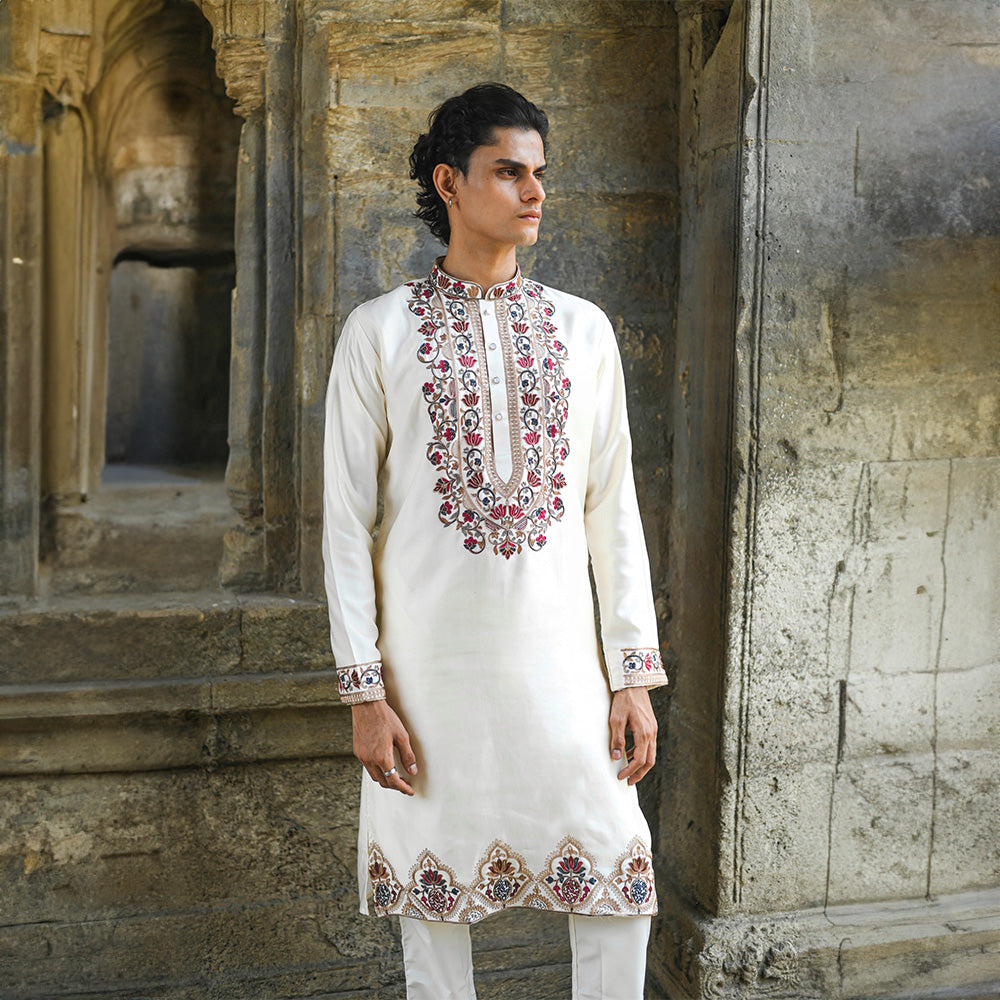 Ivory Royal Crest Kurta