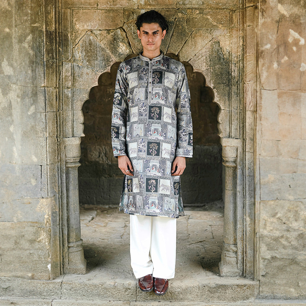 Ash Pichwai Royal Panel Kurta