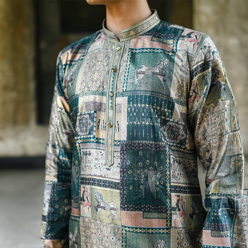 Antique Mosaic Pichwai Kurta