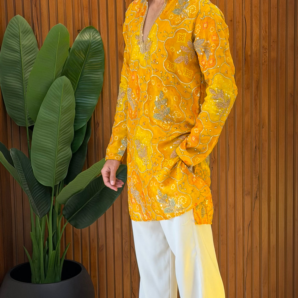 Amber Bloom Designer Kurta - Hover Image