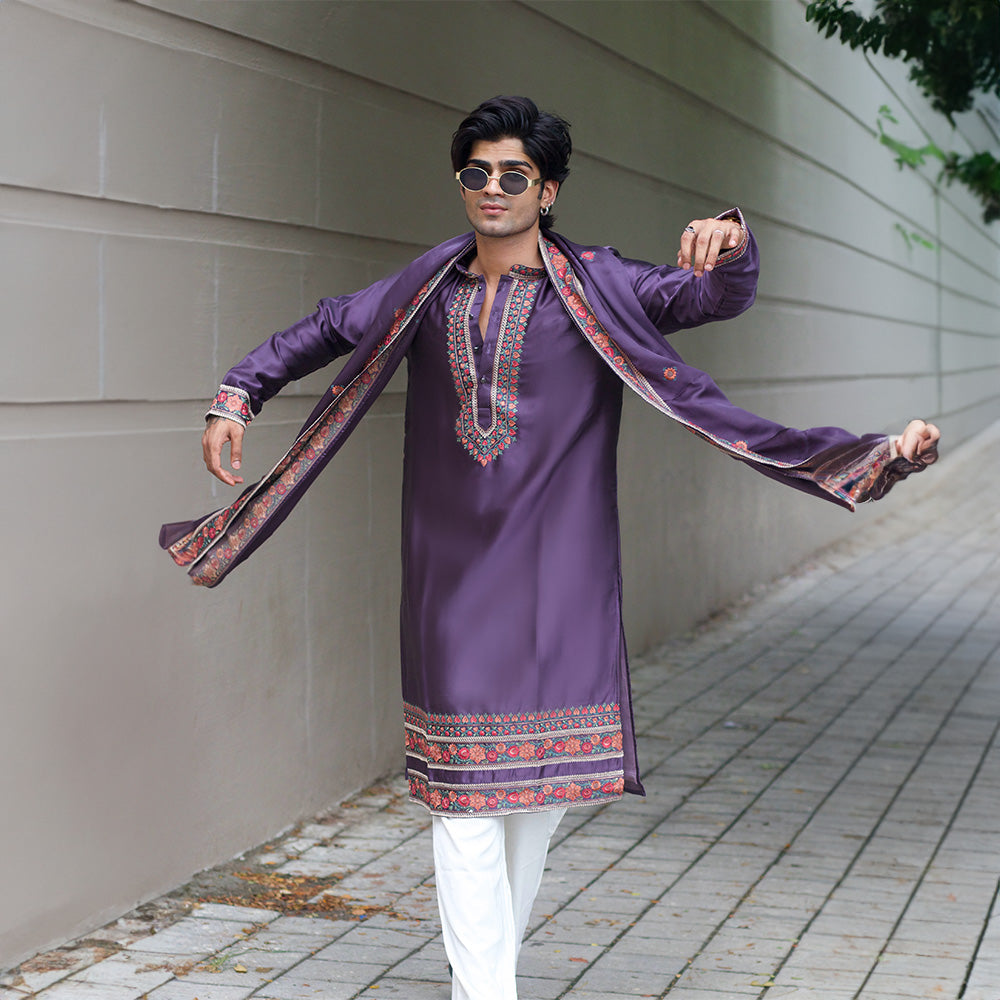 Royal Mauve Floral Ensemble