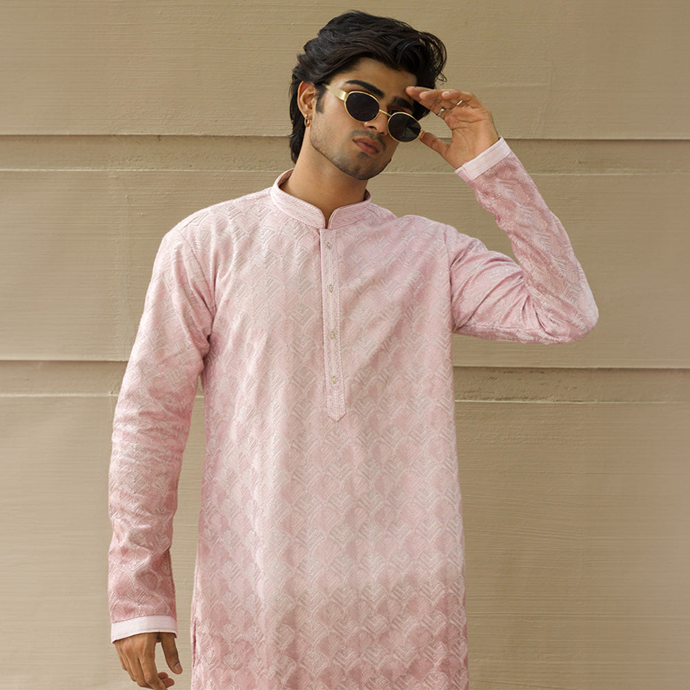 Blush Jacquard Grace Kurta
