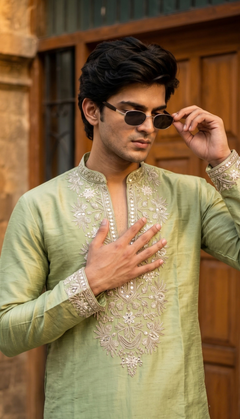 Sage Green Embroidered Kurta