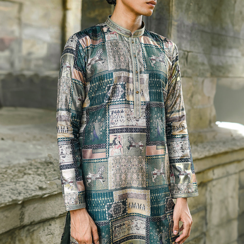 Antique Mosaic Pichwai Kurta