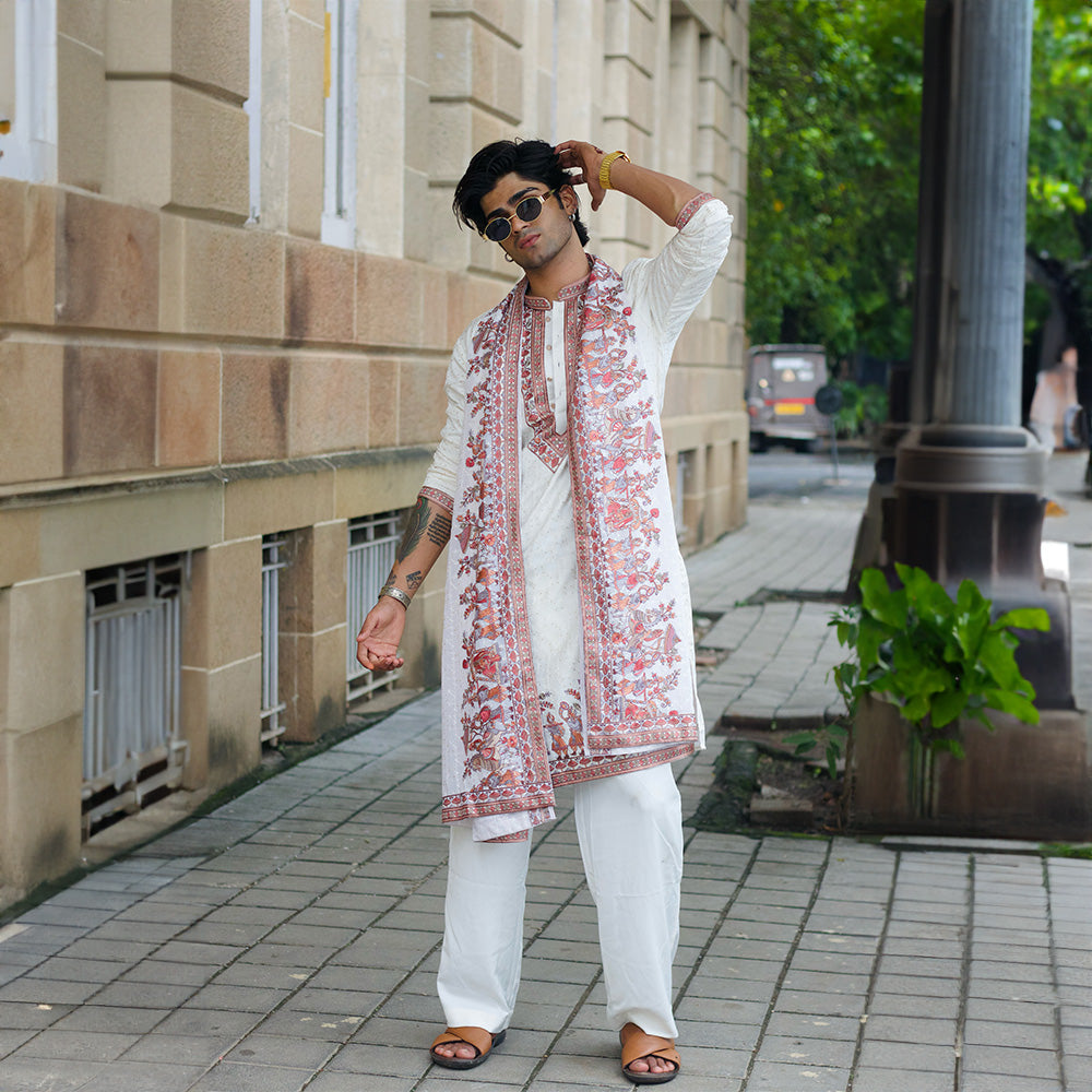 Ivory Vine Embroidered Kurta Set