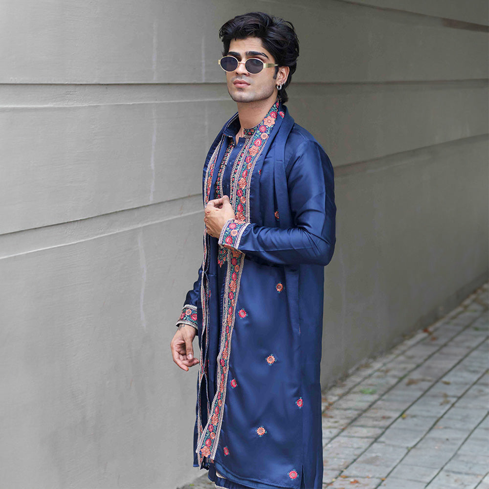 Midnight Royal Garden Kurta Set