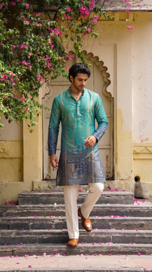 Azure Heritage Printed Kurta
