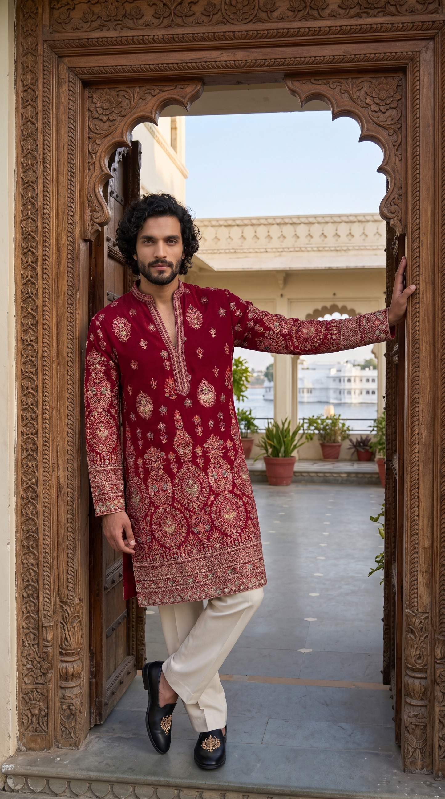 Royal Crimson Heritage Kurta