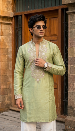Sage Green Embroidered Kurta