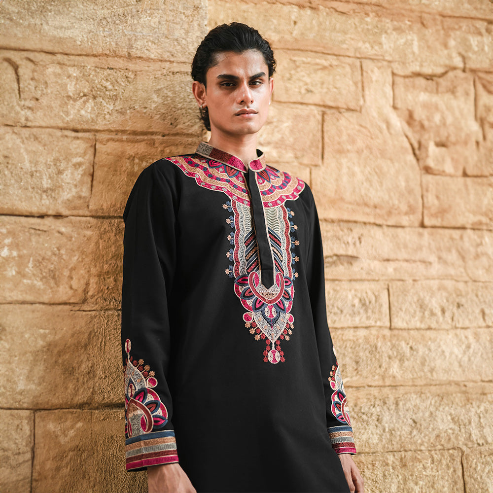 Noir Royal Embroidered Kurta