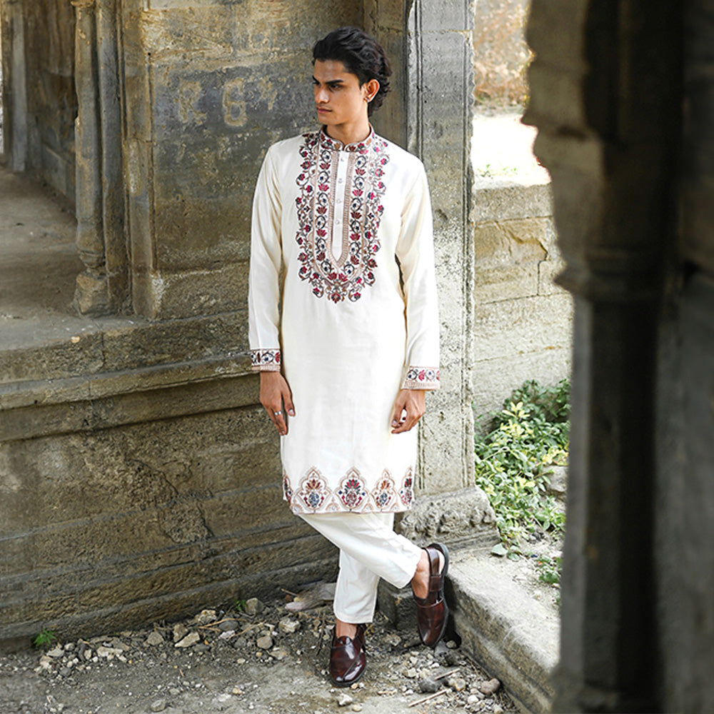 Ivory Royal Crest Kurta