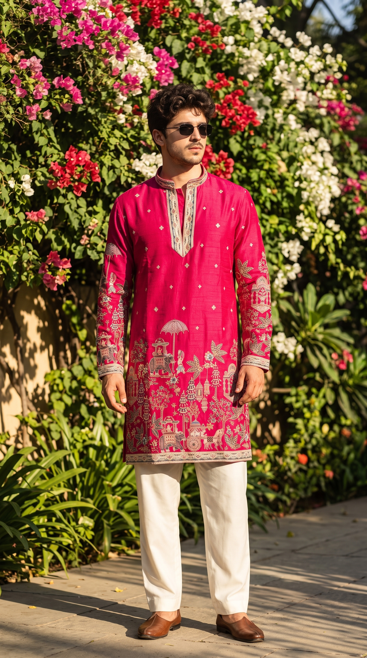 Heritage Fuchsia Pichwai Kurta