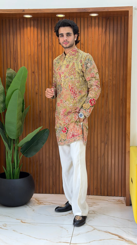 Royal Floral Embroidered Kurta Set
