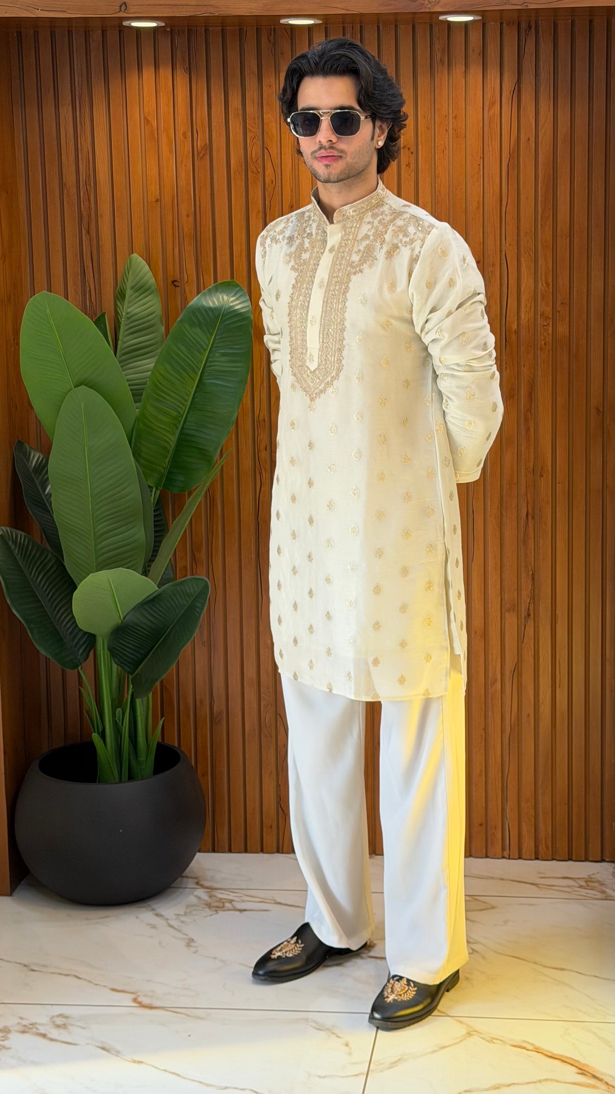 Pure Tissue Heavy Neck embroidery Kurta