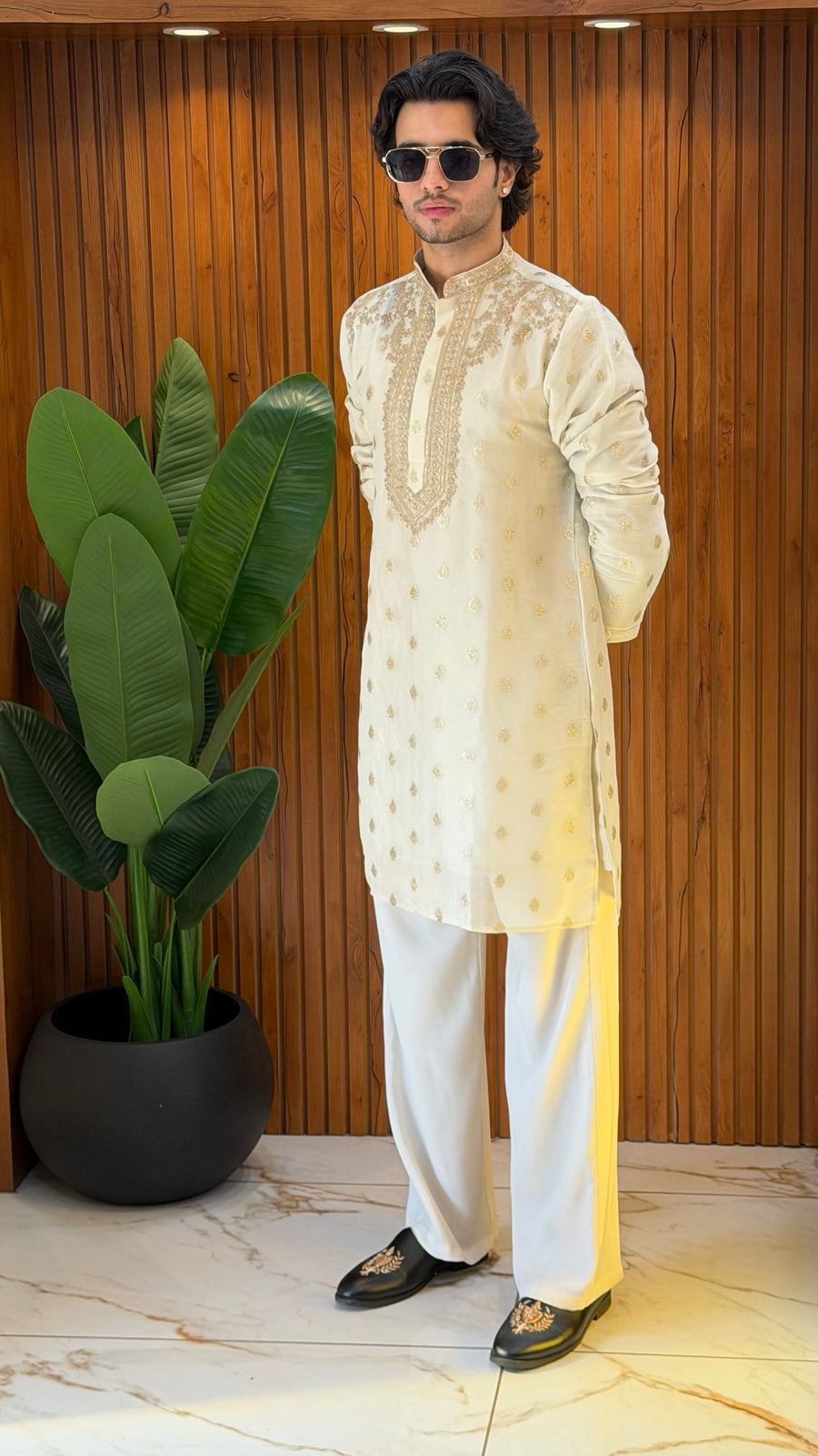 Pure Tissue Heavy Neck embroidery Kurta