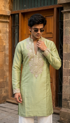 Sage Green Embroidered Kurta