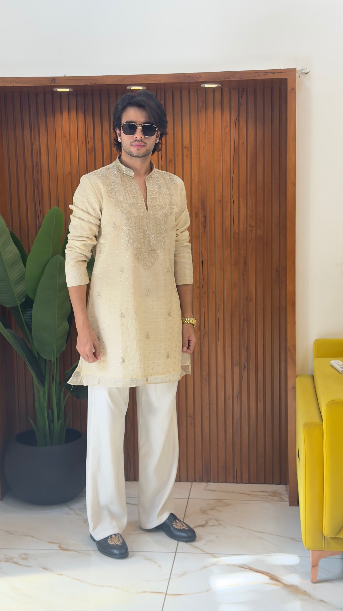 Pure Tissue Neck work Kurta