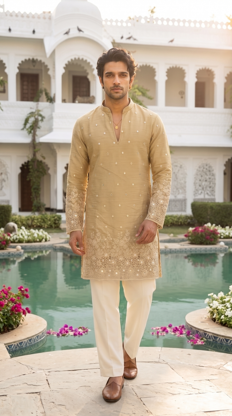 Desert Gold Embroidered Kurta