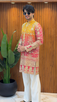 Sunrise Ombre Embroidered Designer Kurta Set