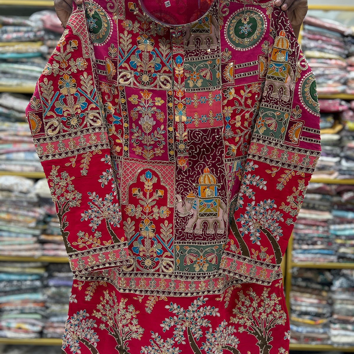 Heritage Hot Pink Kurta - Hover Image