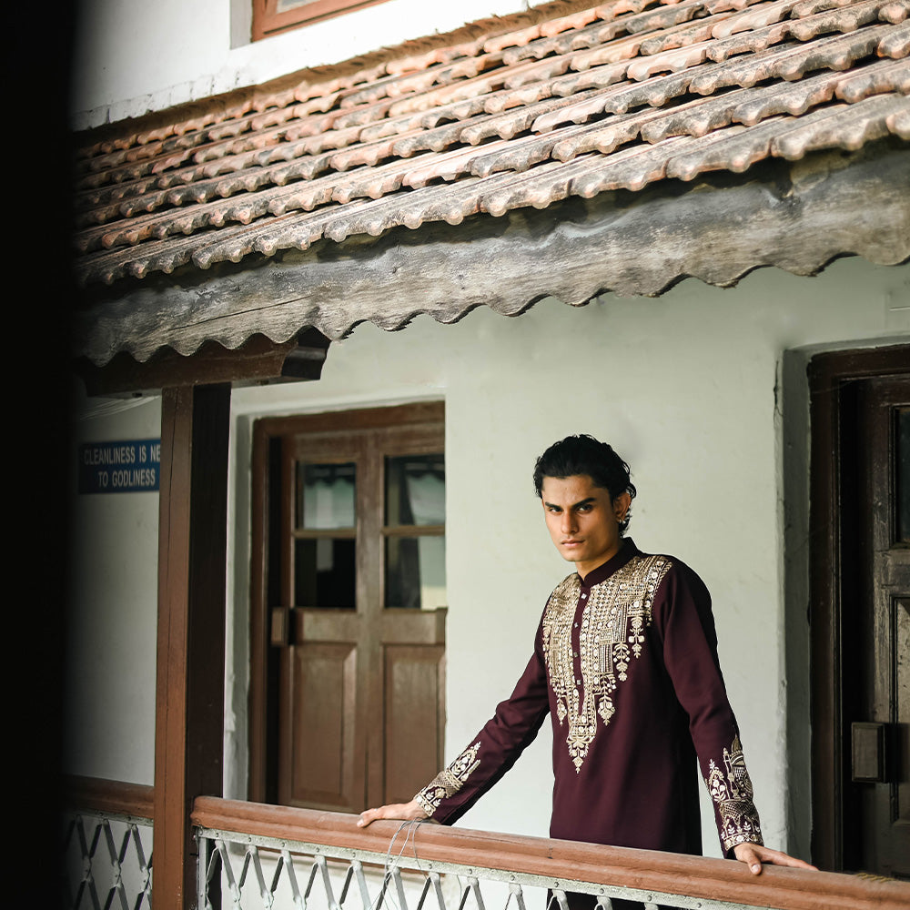 Wine Regal Pichwai Kurta