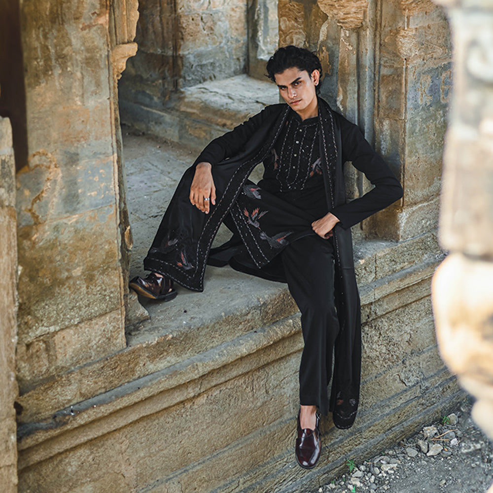 Black Vriksha Pichwai Kurta