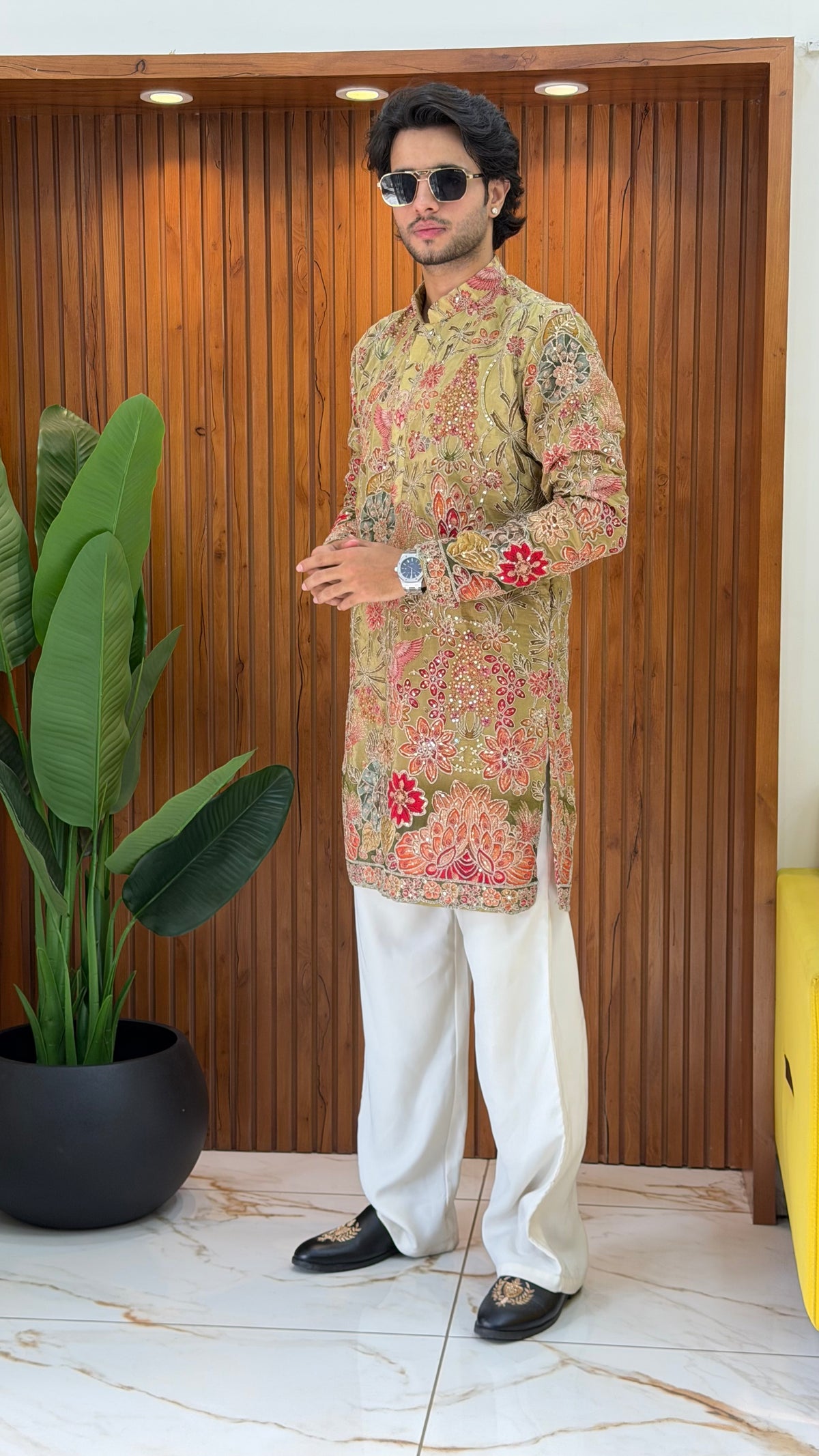 Royal Floral Embroidered Kurta Set