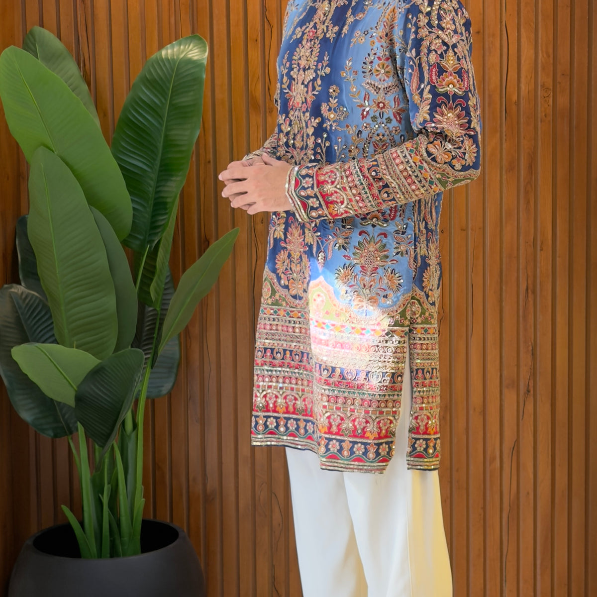 Azure Royale Embroidered Kurta Set