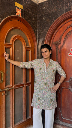 Vantara Green Embroidery Kurta