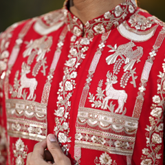 Crimson Legacy Embroidered Kurta
