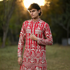 Crimson Legacy Embroidered Kurta