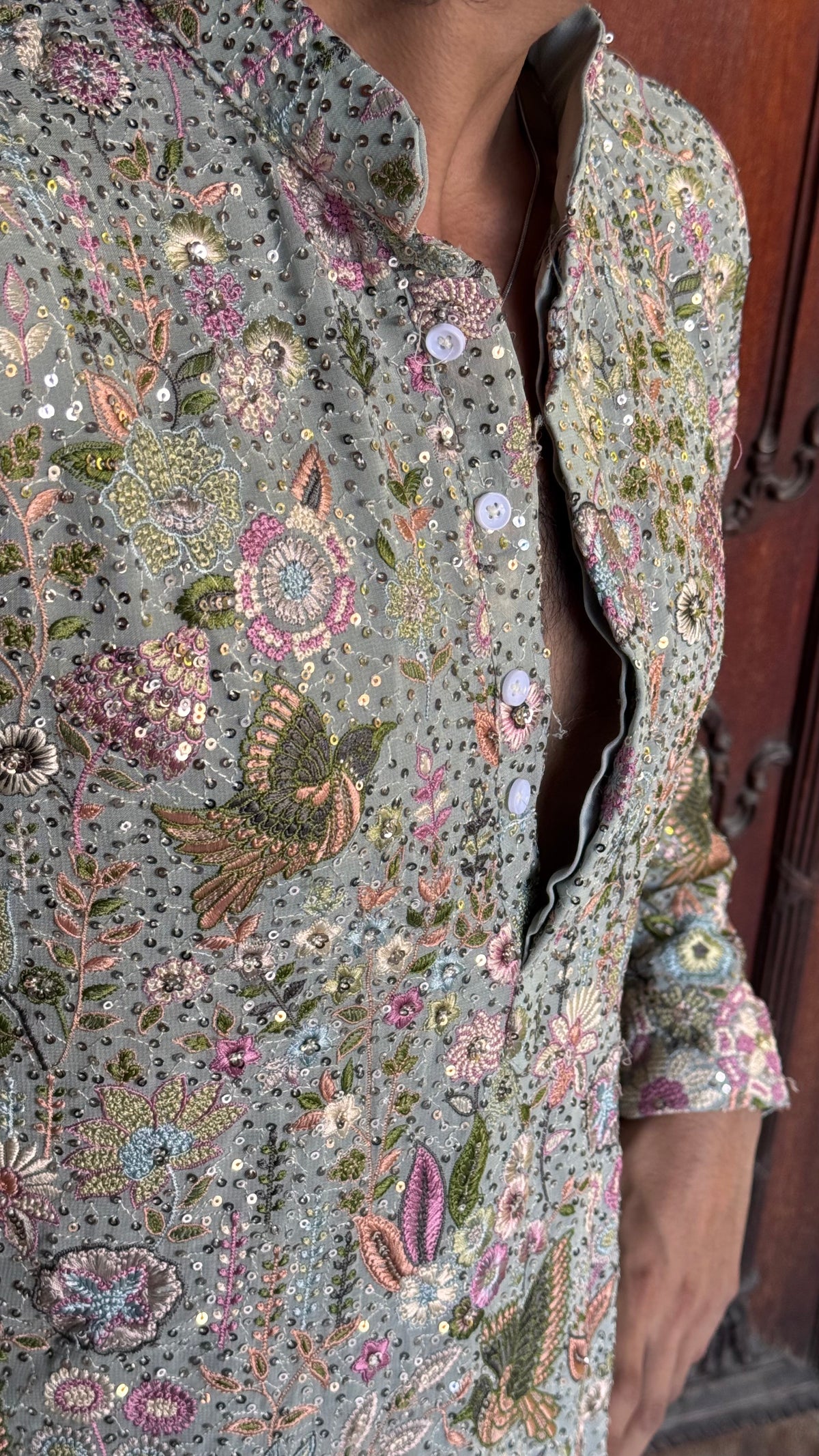 Vantara Green Embroidery Kurta