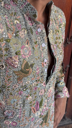 Vantara Green Embroidery Kurta