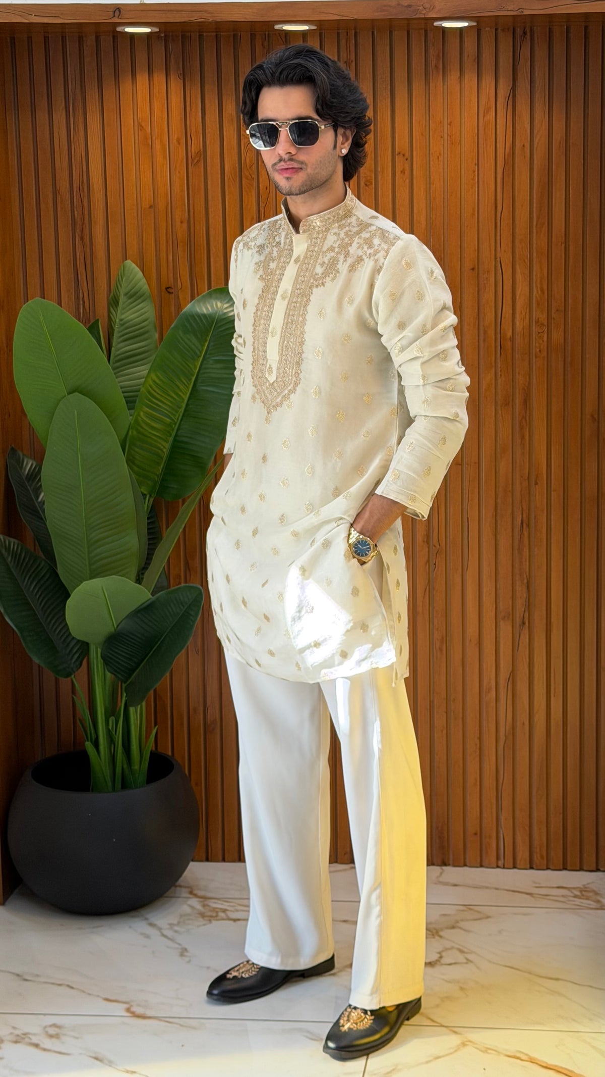 Pure Tissue Heavy Neck embroidery Kurta