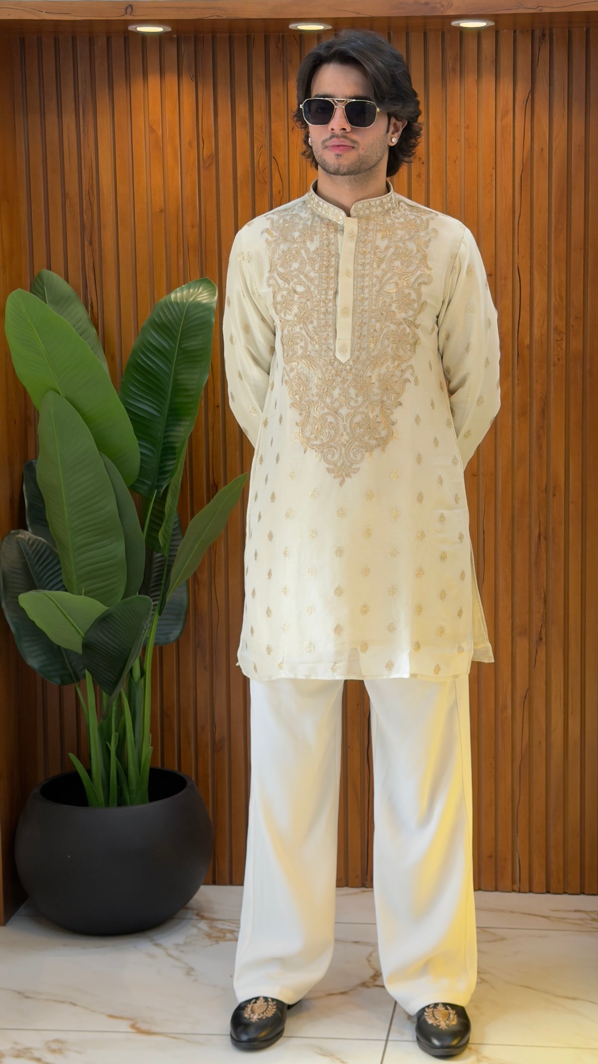 Ivory Regal Embroidered Kurta