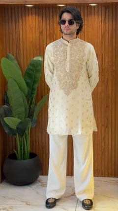 Ivory Regal Embroidered Kurta