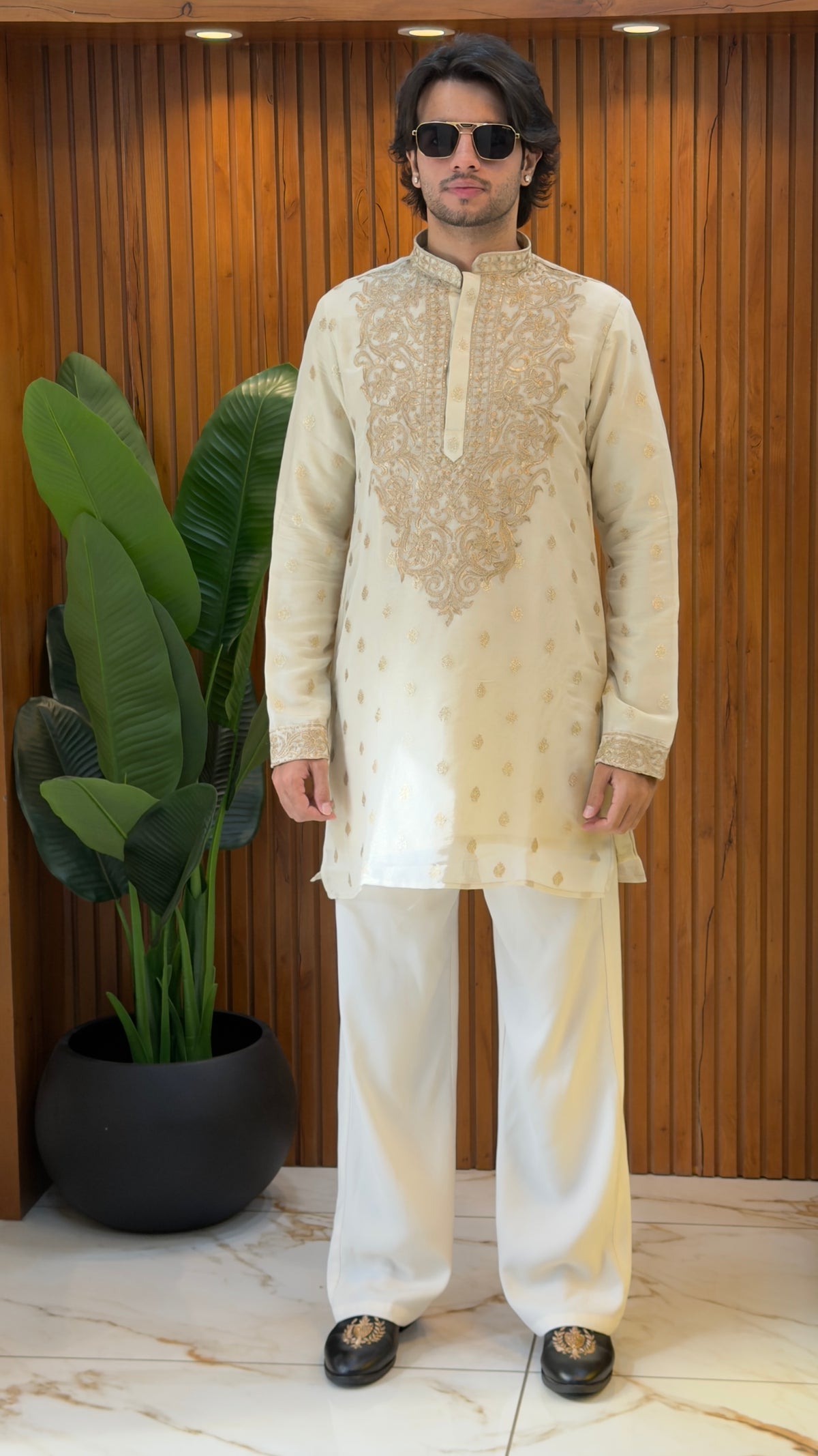 Ivory Regal Embroidered Kurta