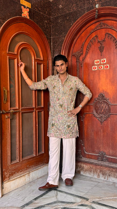 Vantara Green Embroidery Kurta