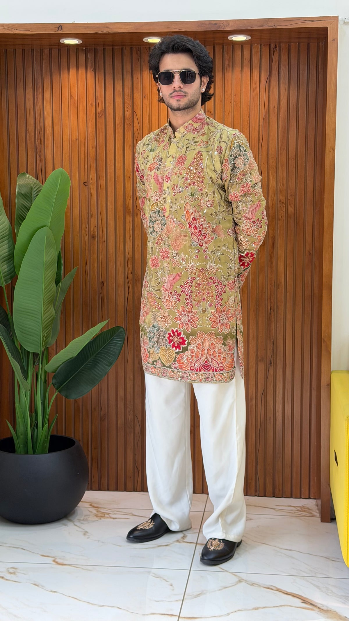 Royal Floral Embroidered Kurta Set