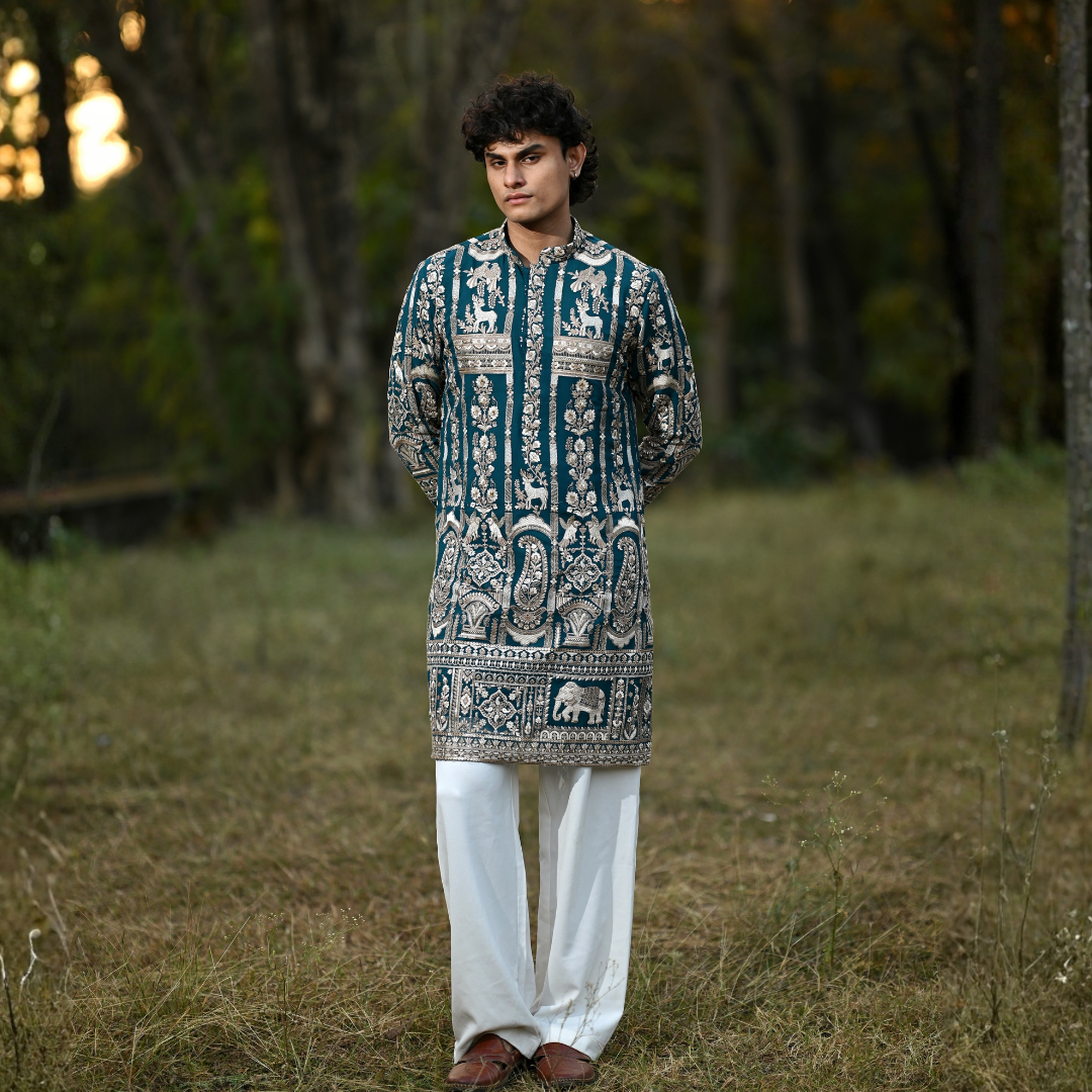 Regal Teal Majesty Kurta