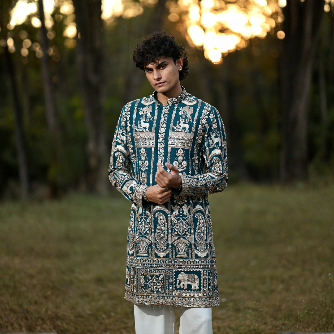 Regal Teal Majesty Kurta
