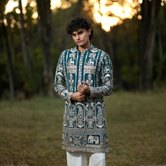 Regal Teal Majesty Kurta