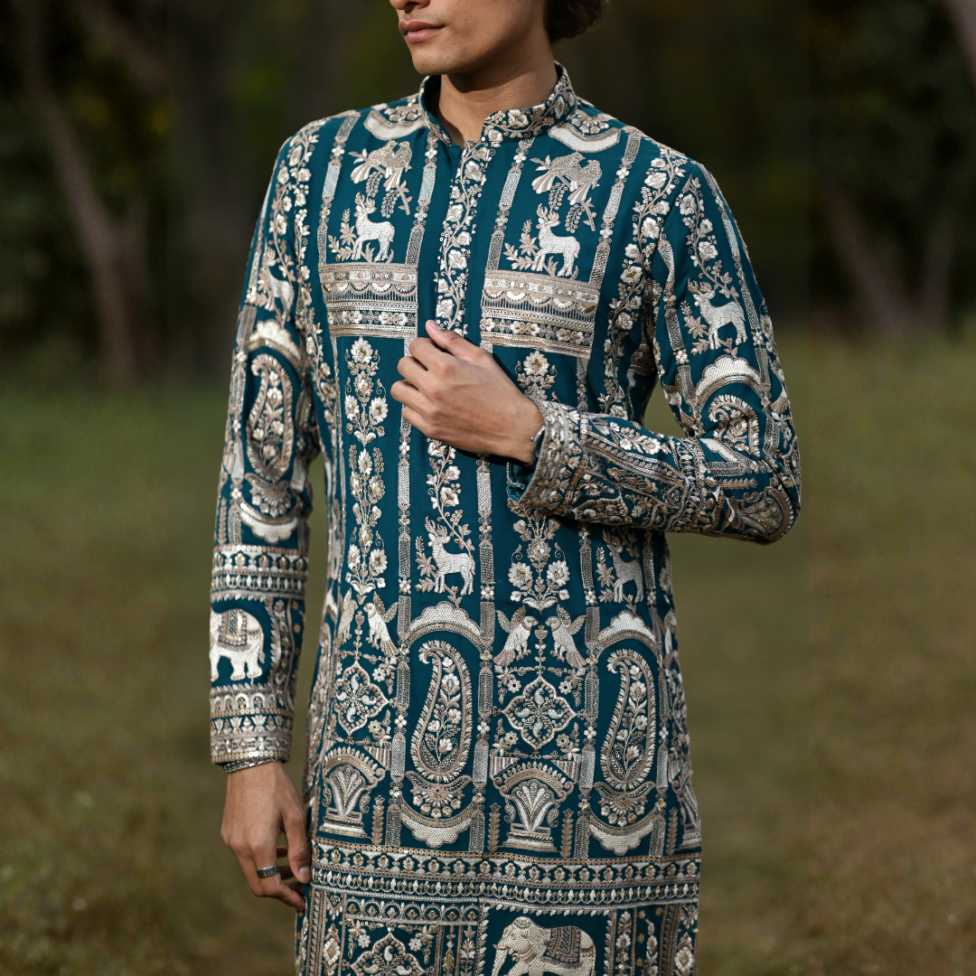 Regal Teal Majesty Kurta
