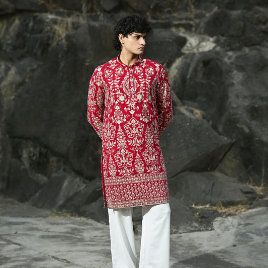 Royal Crimson Heritage Kurta